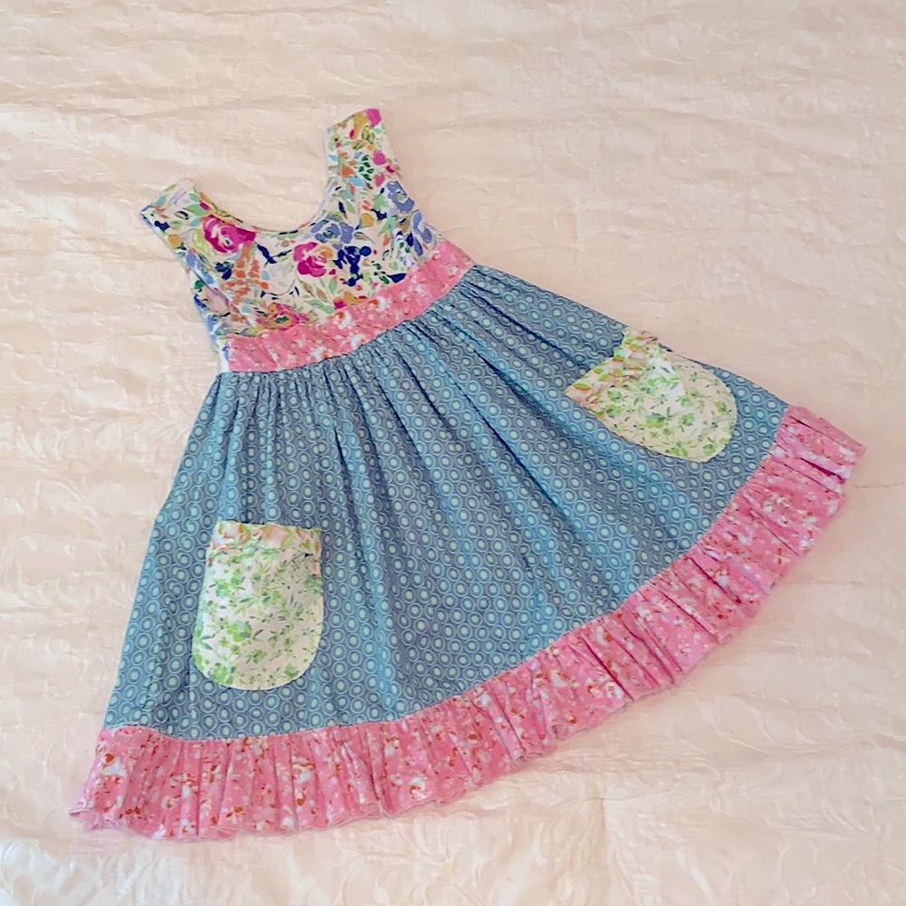 Cheeky Plum Elara Knit Dress - Ocean Breeze 4T